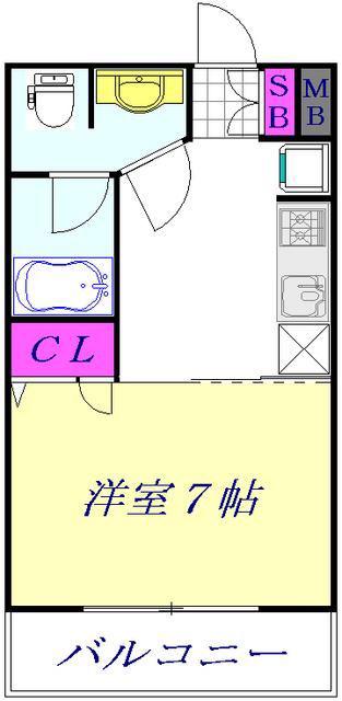STAZIONE(1K/7階)の間取り写真