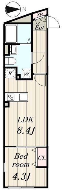 LUORE南大塚(1LDK/1階)の間取り写真