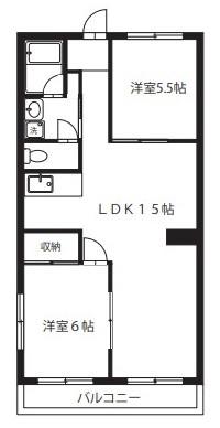ハイツ牛浜(2LDK/2階)の間取り写真