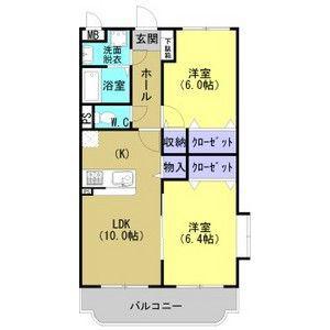 ユーミーEBINUMA(2LDK/3階)の間取り写真