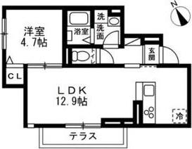 SOLANA藤沢(1LDK/2階)の間取り写真