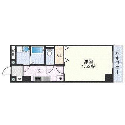 エクセル姫路(1K/6階)の間取り写真