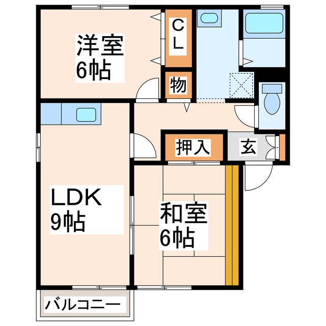 パークサイド・ヴィラ(2LDK/2階)の間取り写真