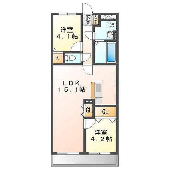 T・フェアリートキワ(2LDK/2階)の間取り写真