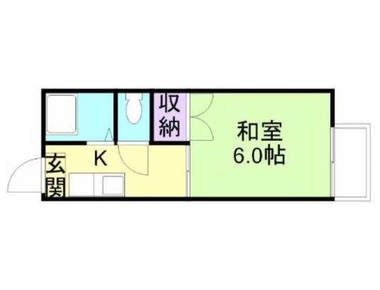 栄谷ハイツI(1K/1階)の間取り写真
