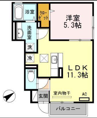 ハウス四季(1LDK/1階)の間取り写真