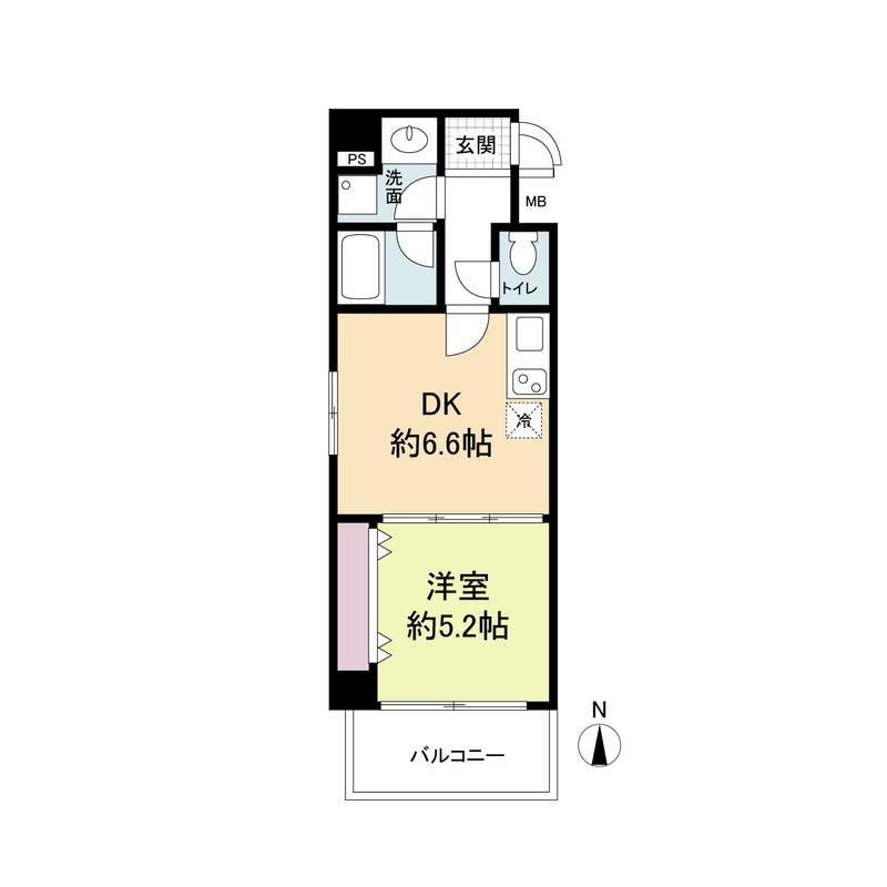 フレンシアノイエ内本町(1DK/15階)の間取り写真