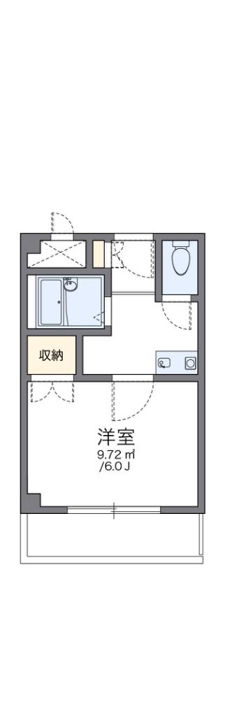 レオパレス花つるみII(1K/2階)の間取り写真