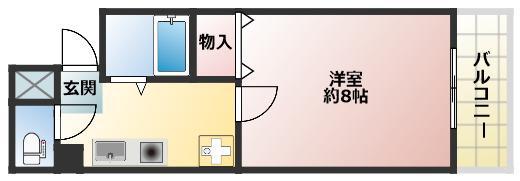 ディーシモンズ神戸(1K/4階)の間取り写真