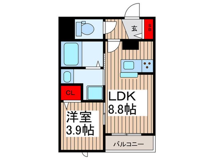 パークヴィラ桜木(1LDK/2階)の間取り写真