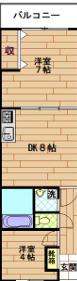 不入斗マンション(2DK/3階)の間取り写真