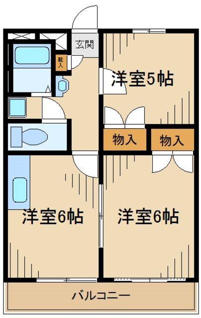 レオパレスはなみずき弐番館(2DK/2階)の間取り写真