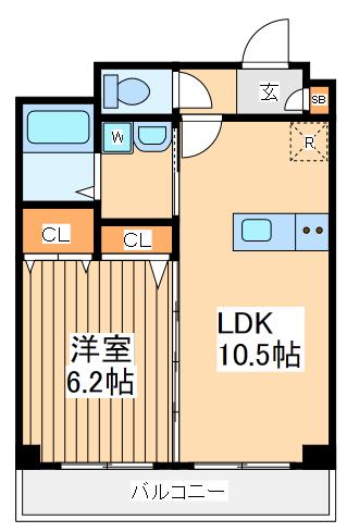 ヒルズワイケー(1LDK/3階)の間取り写真