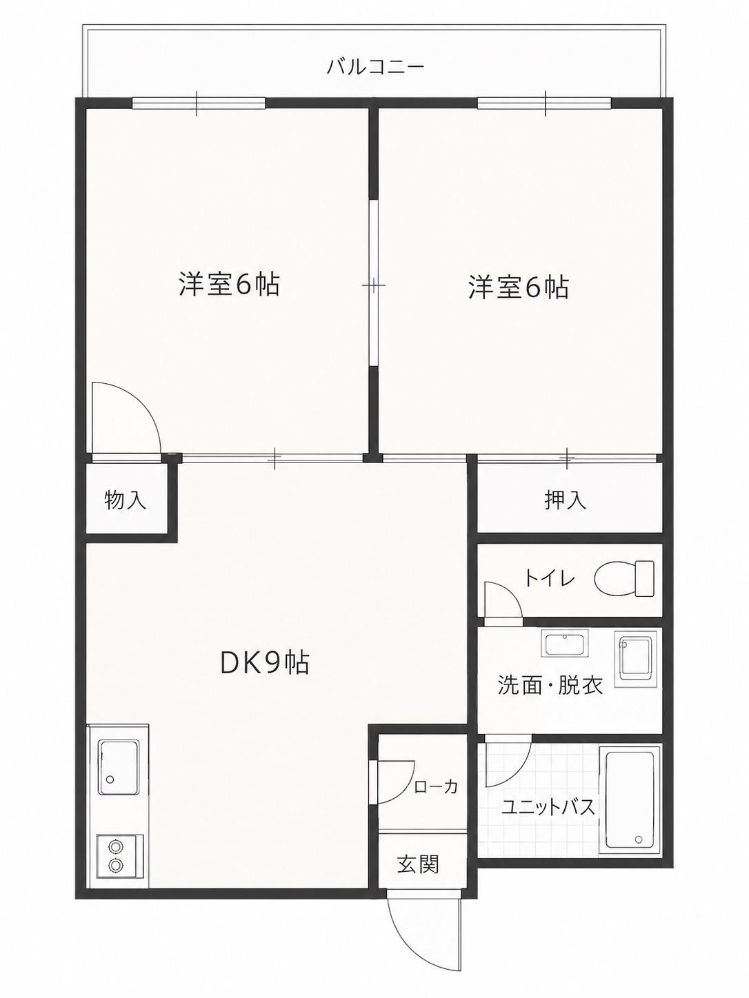 BAUHAUS舟入中町NO.18(2LDK/8階)の間取り写真