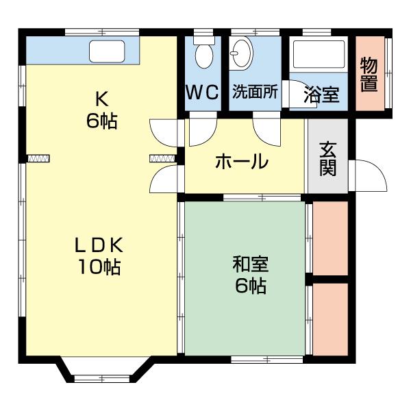ロイヤルハイツ美原町(1LDK/2階)の間取り写真