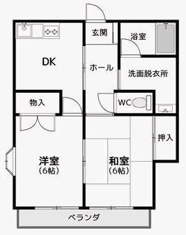 サンフラワー I(2DK/1階)の間取り写真