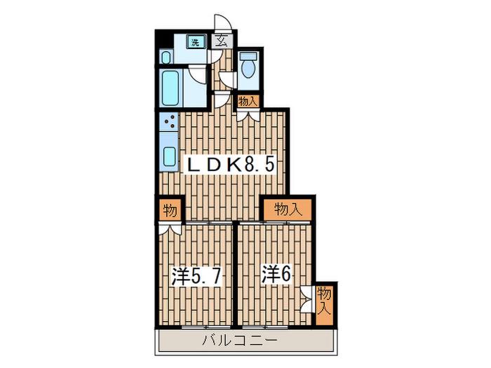 リバフィールド(2LDK/3階)の間取り写真