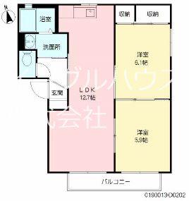 コンフォール川原田D棟(3DK/2階)の間取り写真