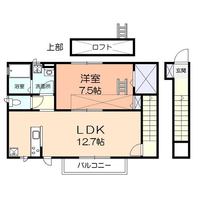 サニーコーポ(1LDK/2階)の間取り写真