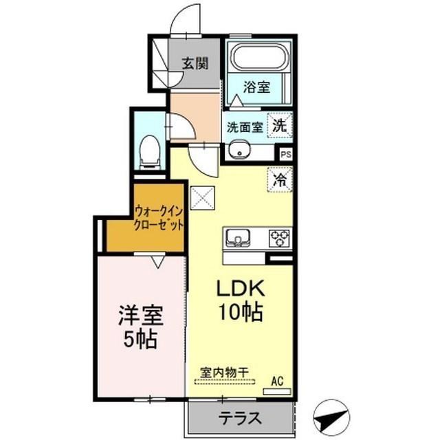 ミルハーナ(1LDK/1階)の間取り写真