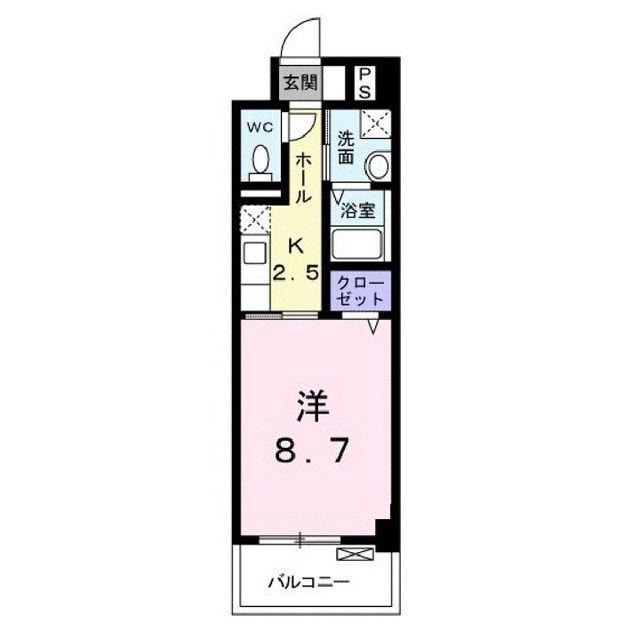 グリシナ(1K/6階)の間取り写真