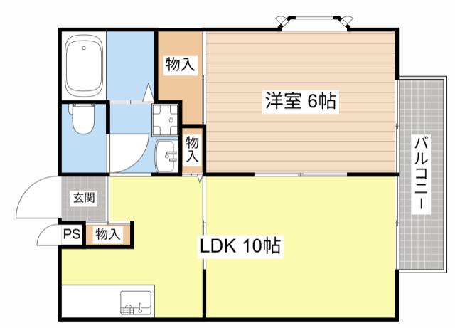 コーポカムアンドエムB棟(1LDK/2階)の間取り写真