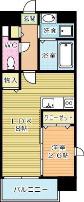 US RESIDENCE 門司港 オーシャンテラス ユーズレジデン(1LDK/10階)の間取り写真