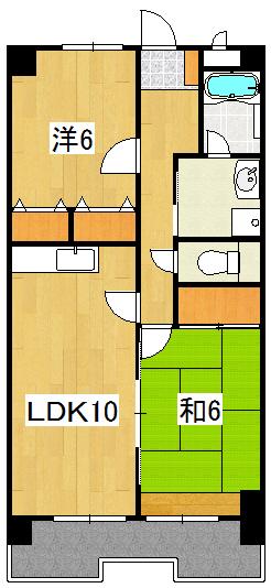 エステート小手指(2LDK/3階)の間取り写真