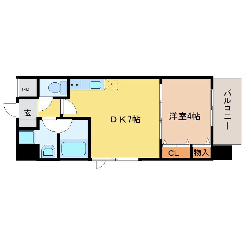 SPLENDID MIKUNIII(1DK/2階)の間取り写真