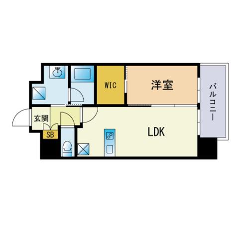 THE天神シティ(1LDK/5階)の間取り写真