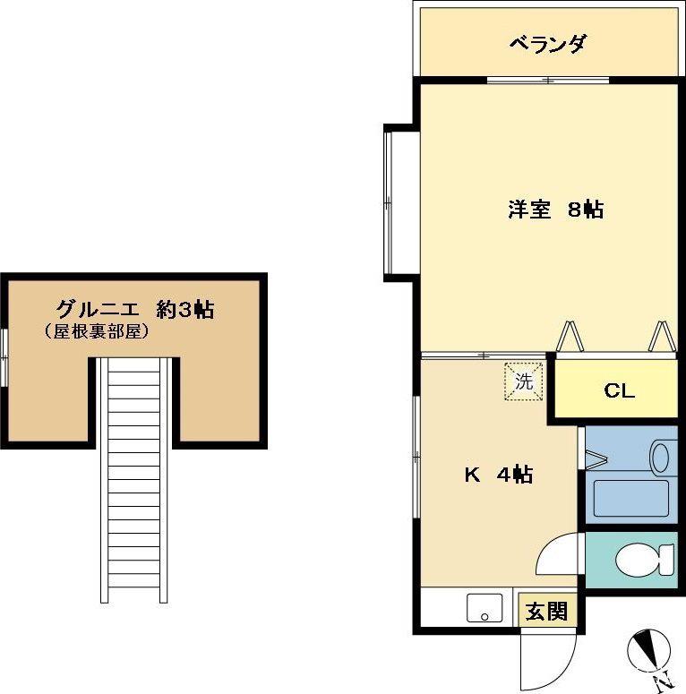 メゾンNOVA(1K/2階)の間取り写真