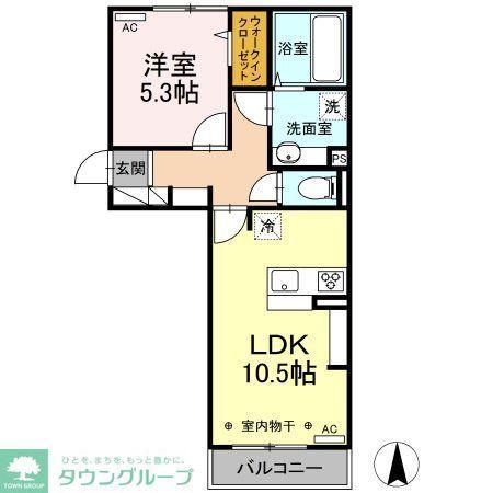 メゾンレジデンス(1LDK/2階)の間取り写真