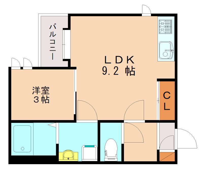 REGALEST香椎(1LDK/3階)の間取り写真