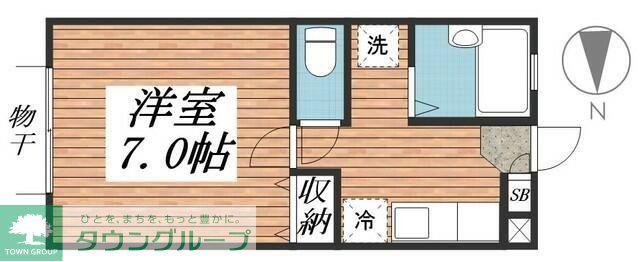 ルミエール大久保(1K/1階)の間取り写真