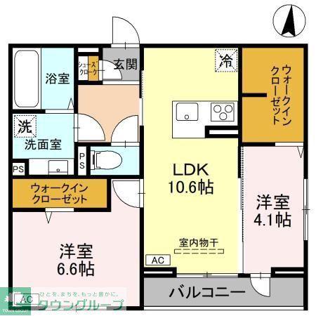 グラン南越谷(2LDK/3階)の間取り写真