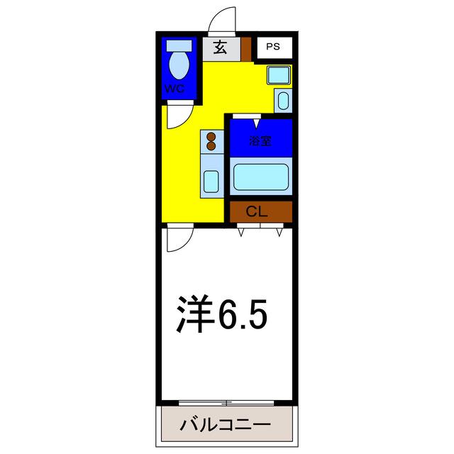 メゾンロワイヤル(1DK/2階)の間取り写真