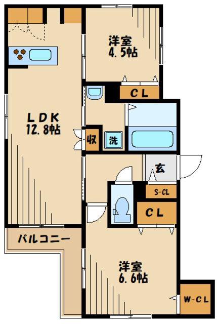 GRANDE BOSCO(2LDK/2階)の間取り写真
