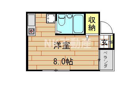 メゾン朝日小阪(ワンルーム/4階)の間取り写真