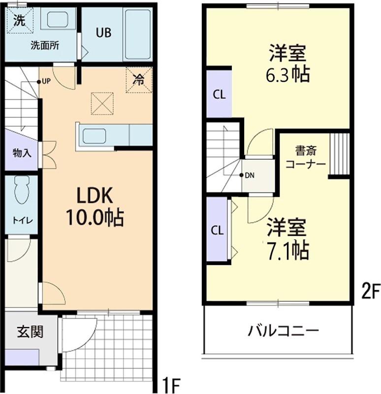 万年楼 (2LDK/1階)の間取り写真