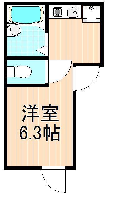 MAHALO TERRACE雷門(ワンルーム/1階)の間取り写真