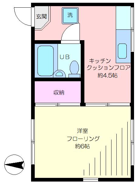 ハウス白馬(1K/1階)の間取り写真