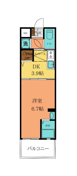 NO.47 PROJECT2100小倉駅(1DK/11階)の間取り写真