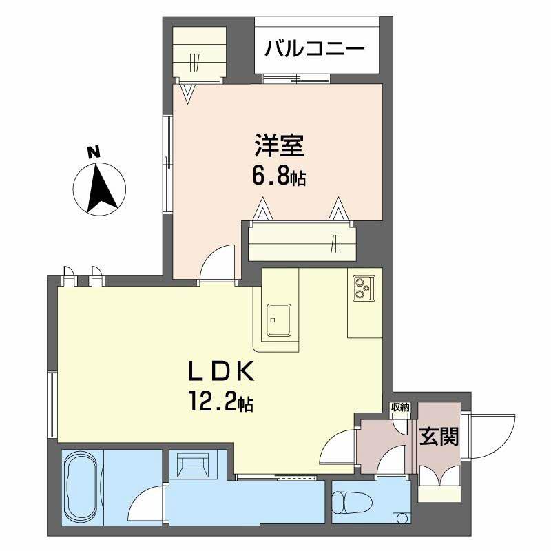 シャーメゾン 武(1LDK/4階)の間取り写真