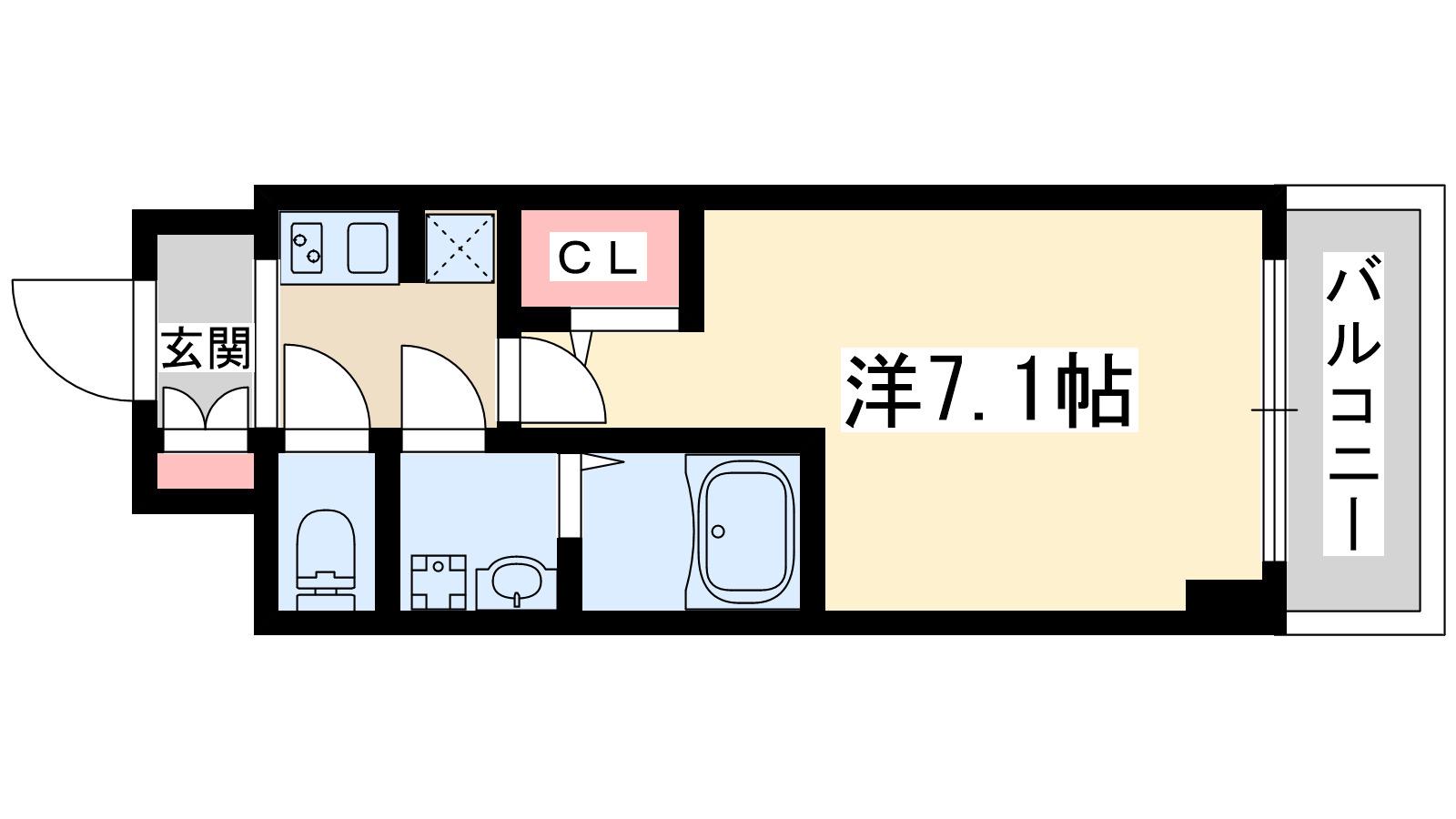 エムレジデンス新大阪ガーデン(1K/9階)の間取り写真