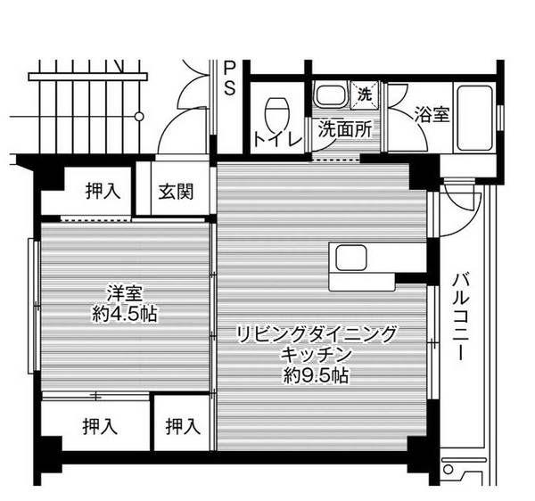 ビレッジハウス美園II8号棟(1LDK/1階)の間取り写真