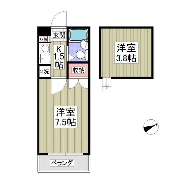 エスペラントイケダ(1K/2階)の間取り写真