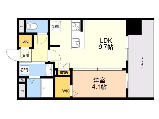 SーRESIDENCE博多駅東AWESOME(1LDK/2階)の間取り写真