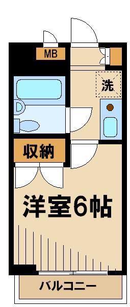 シャトーエスポワール国分寺(1K/4階)の間取り写真