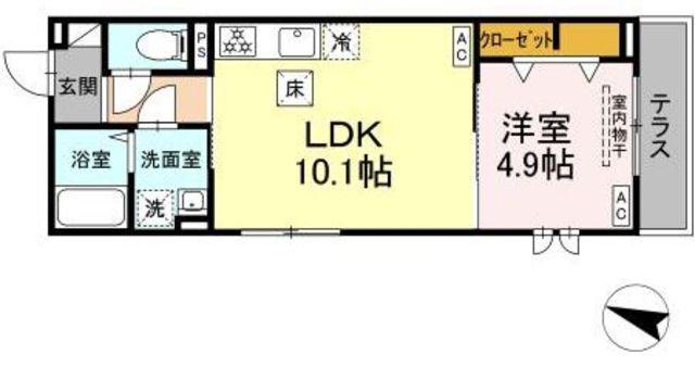 ＪＲ常磐線 金町駅 徒歩30分 3階建 新築(1LDK/1階)の間取り写真