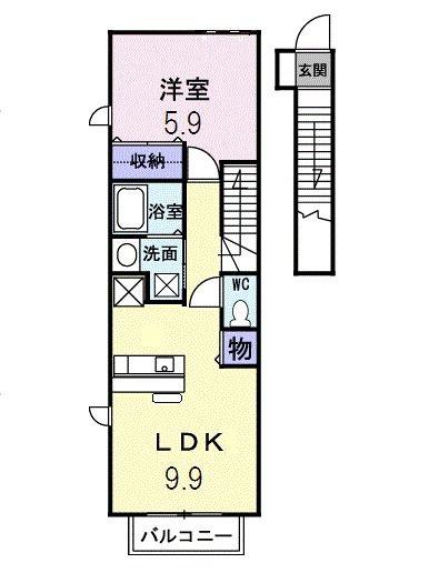 スペランツァ(1LDK/2階)の間取り写真